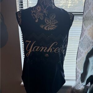 Majestic Navy Sequin Yankees Tank
